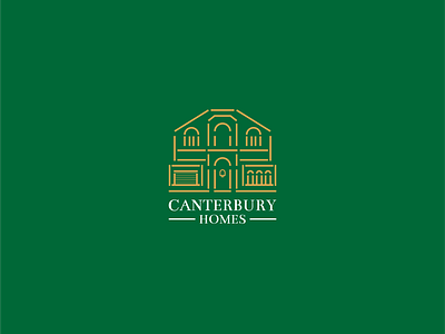 Canterbury Homes (Real Estate) Logo branding design flat home icon illustration logo minimal monoline monoline logo real estate branding real estate logo