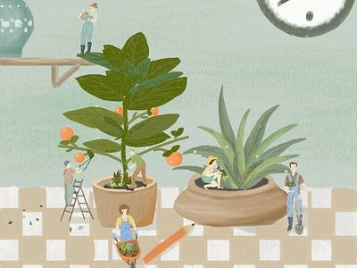 Little Gardeners app design flat illustration illustrator ui web