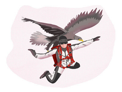 Off The Wall 4 app design eagle flat icon illustration illustrator logo skydive ui web