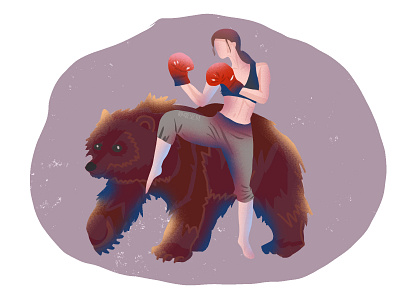 Off The Wall 7 app bear boxing design flat illustration illustrator ui web