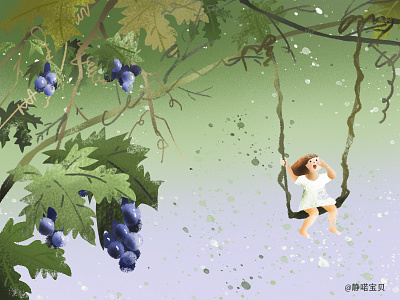 Grape fairy app branding design fairy flat grape illustration illustrator typography ui web