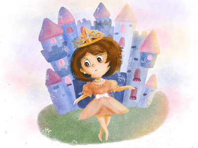 Dancing princess illustrator graphic design