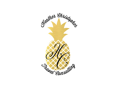 Heather Christopher Travel branding design illustration logo metallic typography