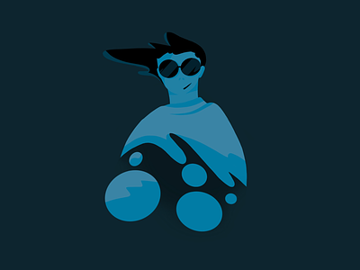 Bubble boy blue boy bubble illustration ipad procreate