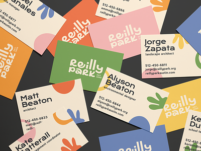 Business cards for a public park brand branding business cards design
