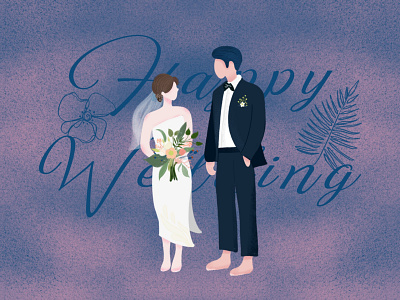 Happy wedding design illustration