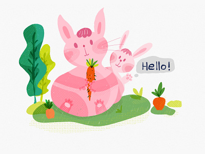The rabbit design illustration