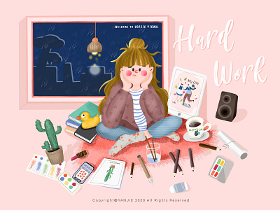 Hard work design illustration person