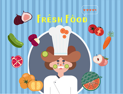 Fresh Food flat illustration illustration person