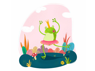 Trolly frog illustration