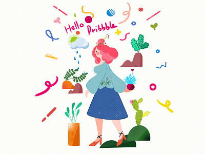 Hello! Dribbble~~ illustration