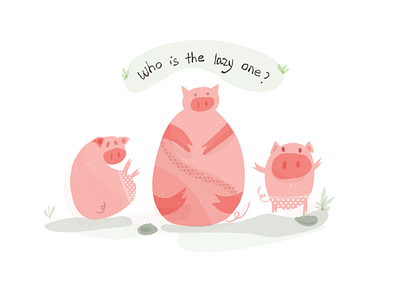 The three little pigs design illustration
