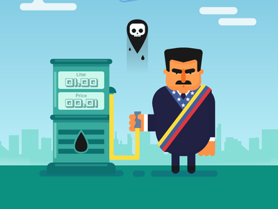 Maduro Oil flat design flat illustration maduro oil and gas venezuela