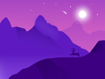 Calm & Dreamy Night sky illustration challenge design dreams dreamscape dribbble figma illustration mountains nature nightsky srilanka ui vector