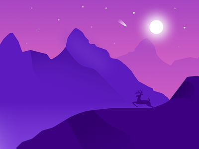 Calm & Dreamy Night sky illustration