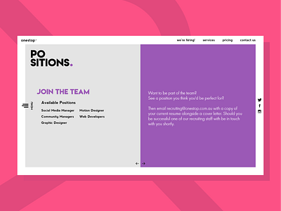 onestop Recruitment Page | Website Design Concept branding concept concept design design graphic design typography ui web web design website website design