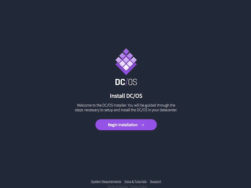 DC/OS Installer spinner installation progress bar open source mesosphere mesos dcos gui installer