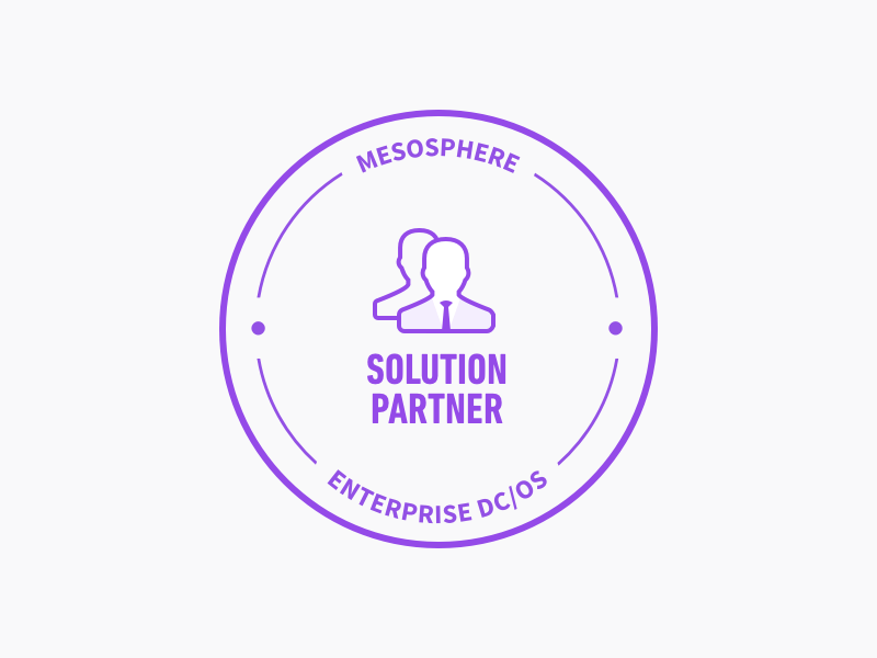 Mesosphere Enterprise DC/OS Partners badge oem partners purple solution technology