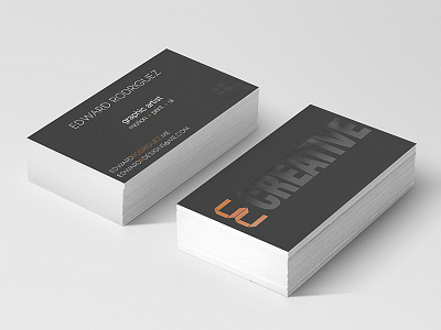 New Business Card Concept business card charcoal design orange