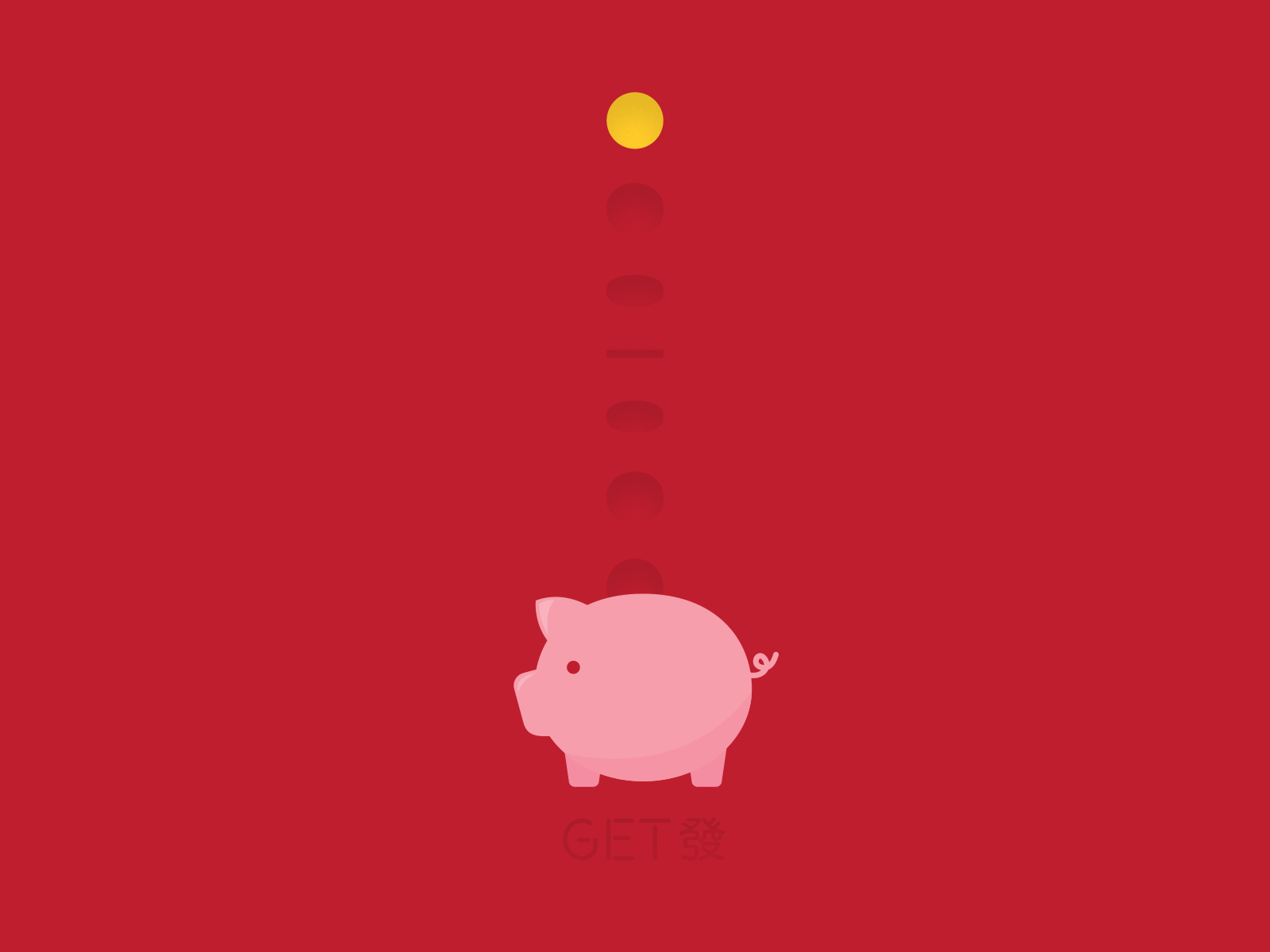 Get FATT (發) animation chinese new year design festive greeting pig