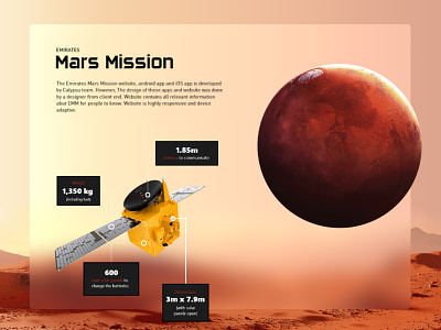 Mars Mission - Website/App earth emirates mars satellite space ui ux website
