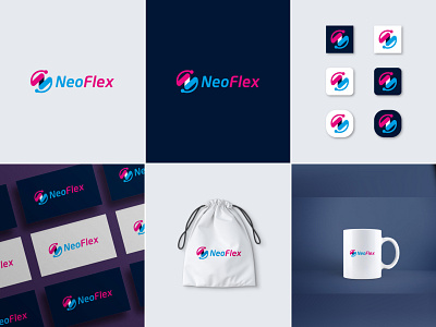N Letter Neoflex modern logo design app branding business design icon identity illustration logo logo design ui vector
