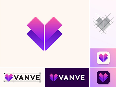 Modern V Letter Logo | Vanve logo Branding app art branding business graphic design icon logo logo design modern