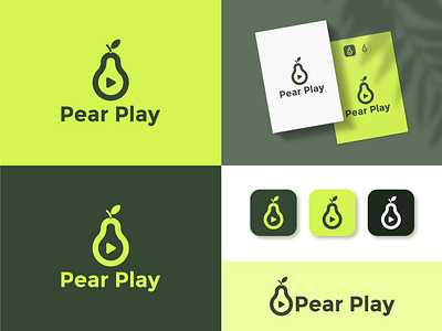 Pear Play Logo Design app app logo art branding business graphic design letter logo logo logo design minimalist modern pear simple