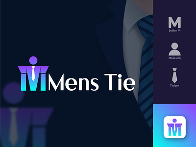 Mens Tie Logo Design app branding graphic design icon logo logo design mens shop logo tie logo