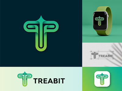 TREABIT Logo Design | Letter T Logomark app brand identity branding business gradient graphic design icon letter t logo logo design logoawesome t logomark