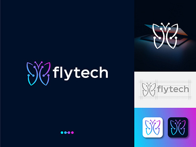 Flytech Logo Design | Butterfly + Tech fly science