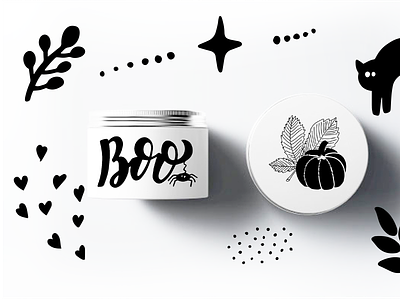 Halloween packaging design with cute doodle elements black cat cosmetic design cute hand drawn happy halloween humour package packaging design pumpkin simple