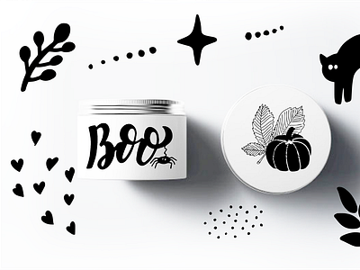 Halloween packaging design with cute doodle elements