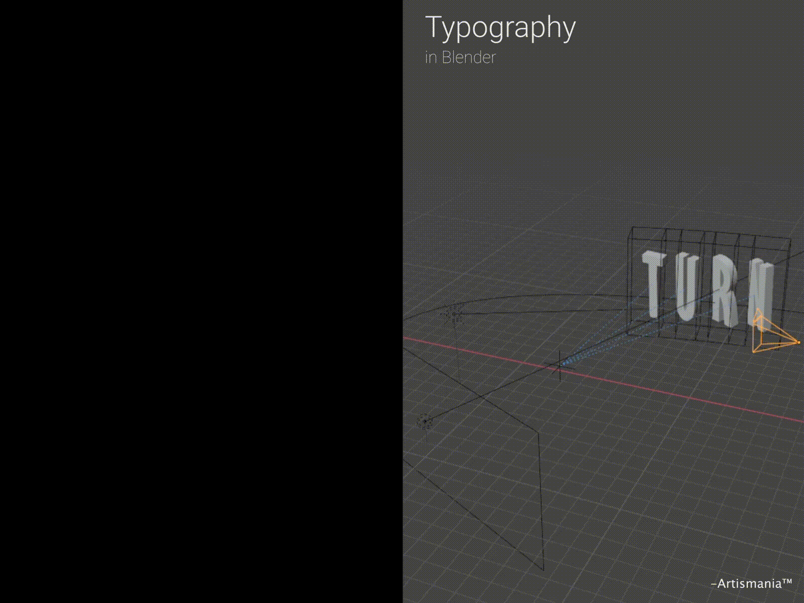 Turn ⤴️ 3d animation blender composition illustration minimal texture typogaphy