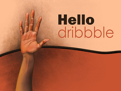 Hello dribbble!! animation design flat hello dribbble hi illustration ipad pro minimal nude palette photoshop sketchbook texture