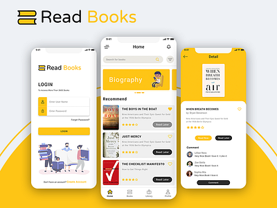 E-book Book Reading App book app book reading app books ui e book education online books reading read books
