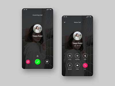Voice Call - Design Exploration call challenge comunication mobile app mobile design simple ui design voice call