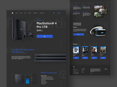 PS4 Pro Website - Design Exploration