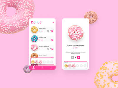 Donuts Store - Design Exploration challenge donut shop food app mobile app mobile design shop shopping app ui design