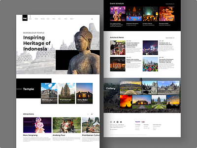Borobudur Landing Page - Design Exploration borobudur challenge history place holiday landing page temple trip ui design ux design vacation web design