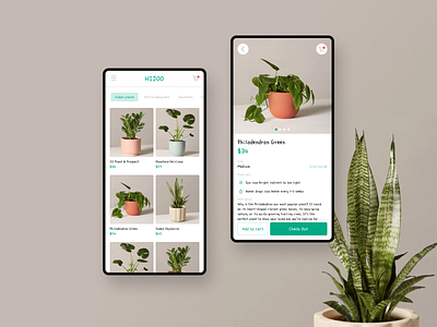 HIJOO App - Design Exploration challenge furniture minimalism mobile mobile app mobile design plant pot ui design ux design