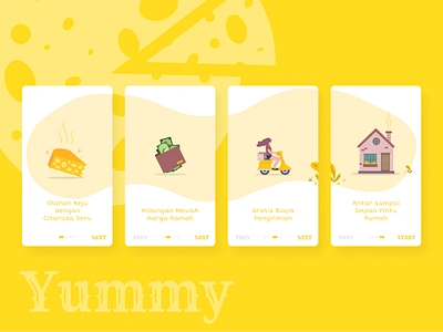 Onboarding Screen - Yummy android app challenge food and drink food app ios app mobile app mobile ui onboarding screens ui design