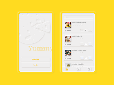 Yummy - Special Cheese Food - Neumorpism Style cheese food and drink food app mobile mobile app mobile design neumorphism ui ux