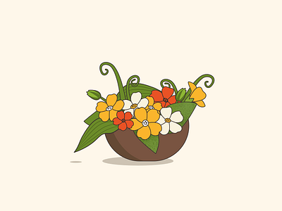 Flower basket illustration