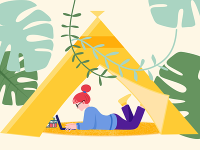 Camping at home illustration