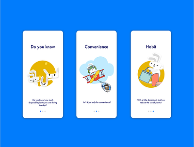 Onboarding app character habit rabbit zero waste