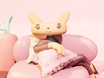 Lady rabbit 3d character design