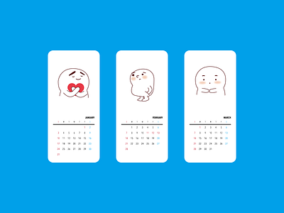 2021 calendar branding character illustration minimalist