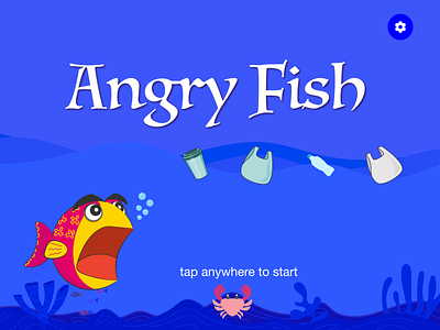 Angry Fish fish fishing game illustration main title
