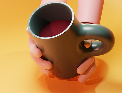 Have a cup of coffee 3d coffee cup hand modeling mug
